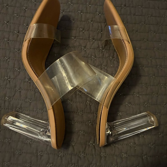 Zara Basic Collection Clear Strap Block Heels. Sz 10 - Picture 8 of 10
